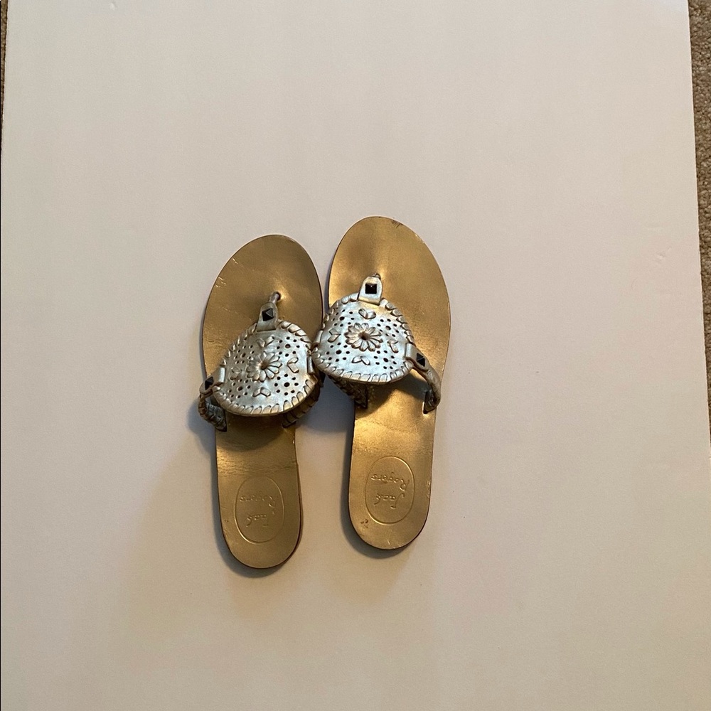 Jack Rogers Georgia Mae Sandals size 6 in Platinum